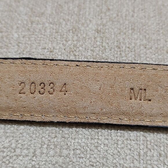 Dark Brown Leather Hammered Brass Toggle Buckle Adjustable Belt Size M/L - Picture 4 of 9